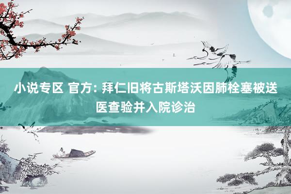 小说专区 官方: 拜仁旧将古斯塔沃因肺栓塞被送医查验并入院诊治