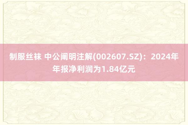 制服丝袜 中公阐明注解(002607.SZ)：2024年年报净利润为1.84亿元