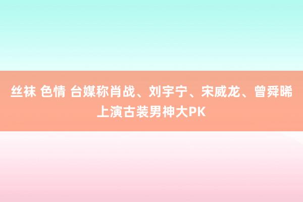 丝袜 色情 台媒称肖战、刘宇宁、宋威龙、曾舜晞上演古装男神大PK